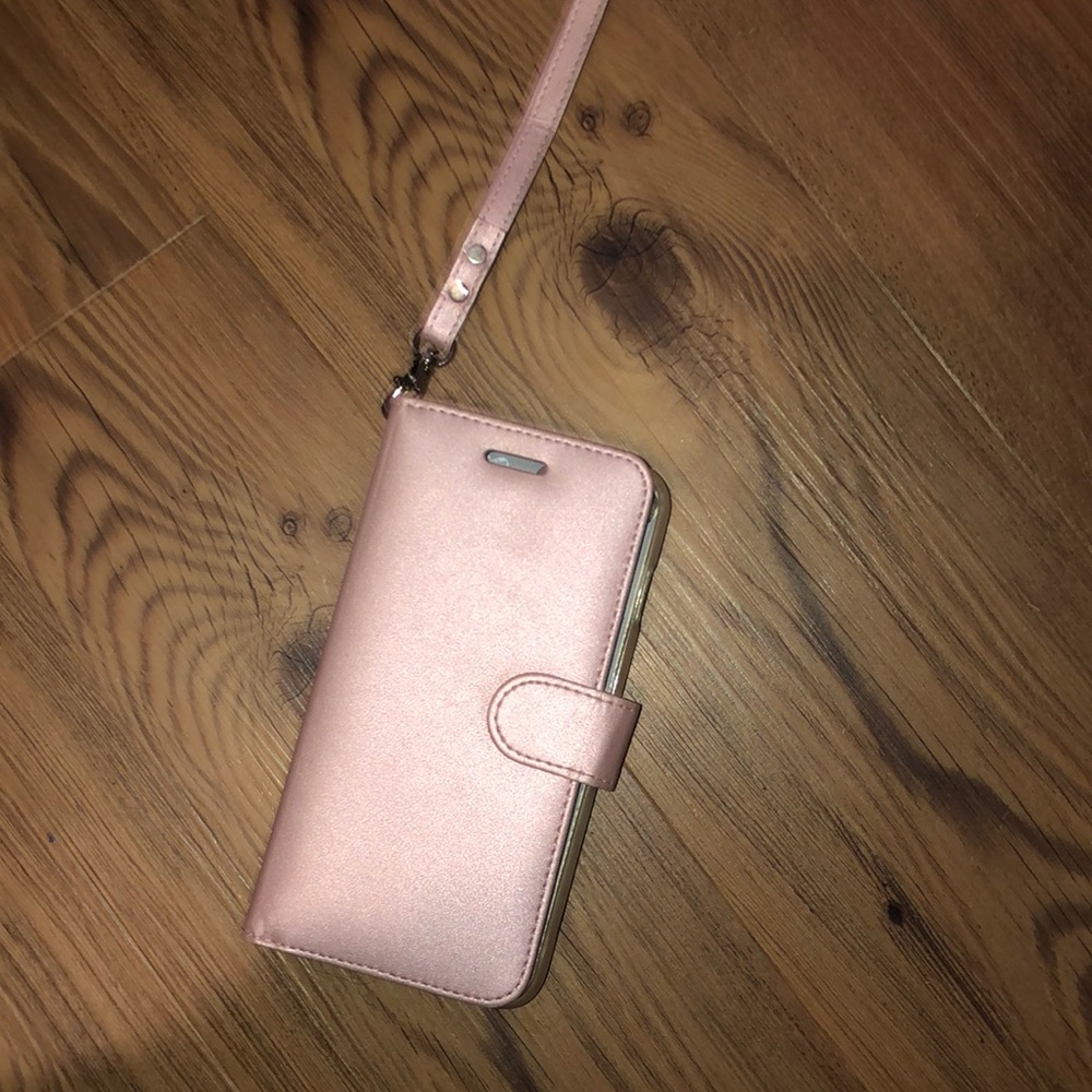 pink phone case wallet (Iphone 8+)